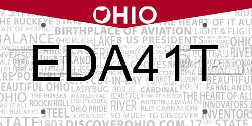 EDA41T Ohio License Plate