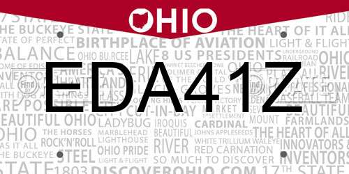 EDA41Z Ohio License Plate