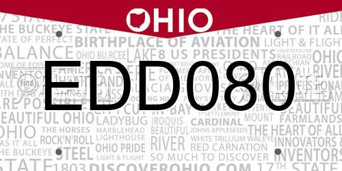 EDD080 Ohio License Plate