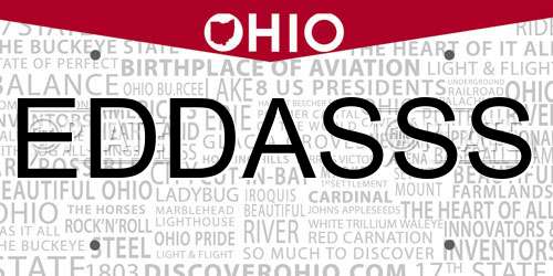 EDDASSS Ohio License Plate