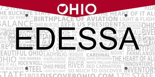 EDESSA Ohio License Plate