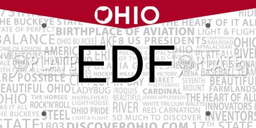 EDF Ohio License Plate