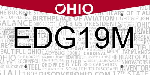 EDG19M Ohio License Plate