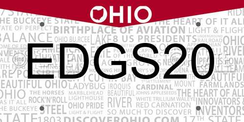 EDGS20 Ohio License Plate