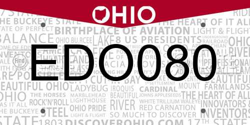 EDO080 Ohio License Plate