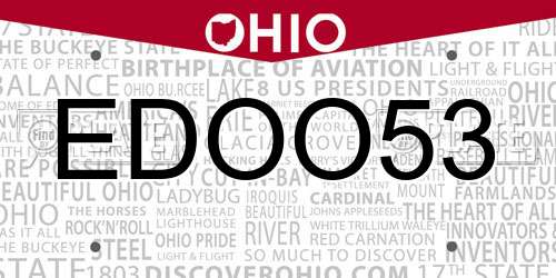 EDOO53 Ohio License Plate