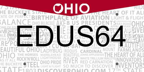 EDUS64 Ohio License Plate