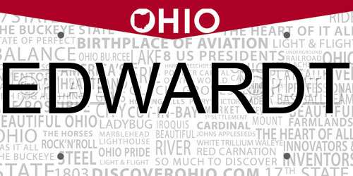 EDWARDT Ohio License Plate