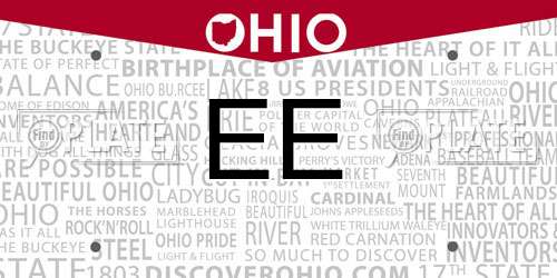 EE Ohio License Plate