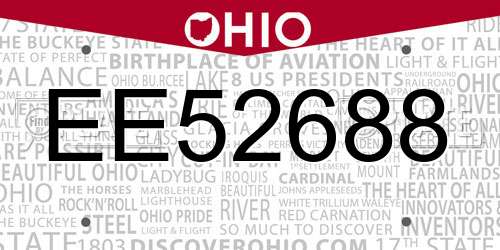 EE52688 Ohio License Plate