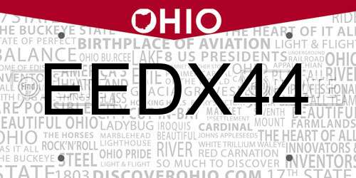 EEDX44 Ohio License Plate