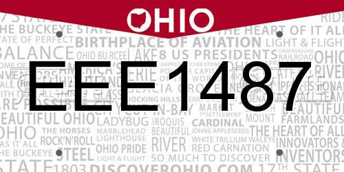 EEE1487 Ohio License Plate