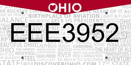 EEE3952 Ohio License Plate