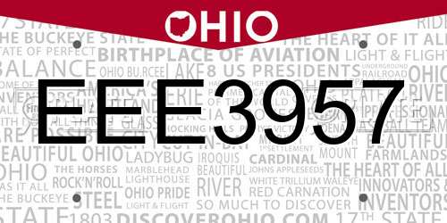 EEE3957 Ohio License Plate