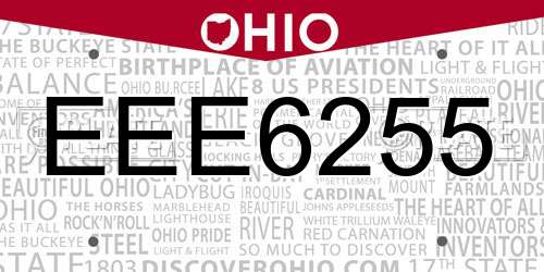EEE6255 Ohio License Plate