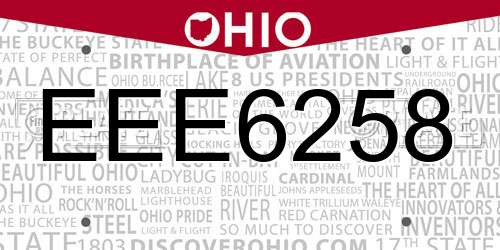 EEE6258 Ohio License Plate