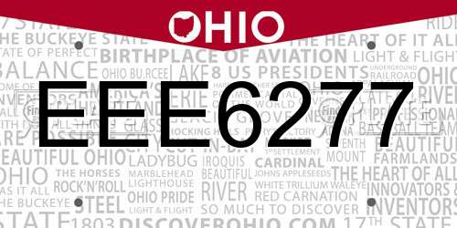 EEE6277 Ohio License Plate