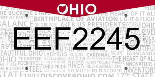 EEF2245 Ohio License Plate
