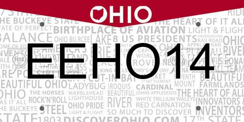 EEHO14 Ohio License Plate