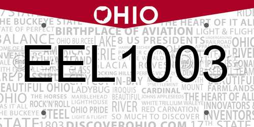 EEL1003 Ohio License Plate