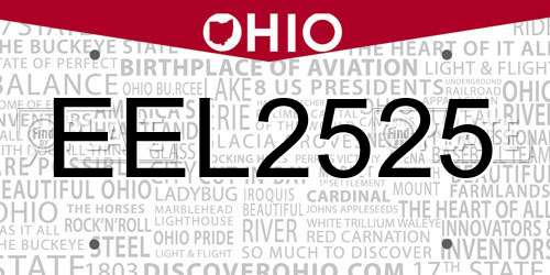 EEL2525 Ohio License Plate