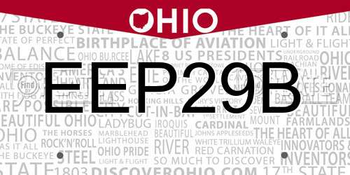 EEP29B Ohio License Plate
