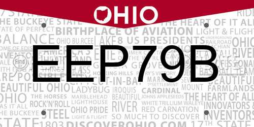 EEP79B Ohio License Plate