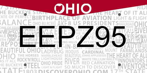 EEPZ95 Ohio License Plate