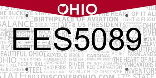EES5089 Ohio License Plate