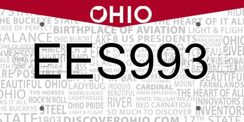 EES993 Ohio License Plate