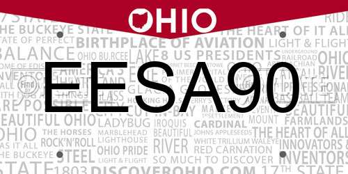 EESA90 Ohio License Plate