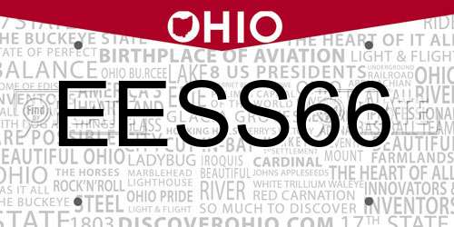 EESS66 Ohio License Plate