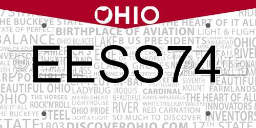 EESS74 Ohio License Plate