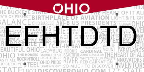 EFHTDTD Ohio License Plate