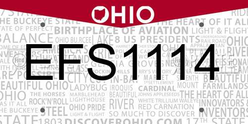 EFS1114 Ohio License Plate