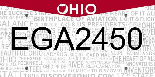 EGA2450 Ohio License Plate