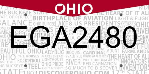 EGA2480 Ohio License Plate