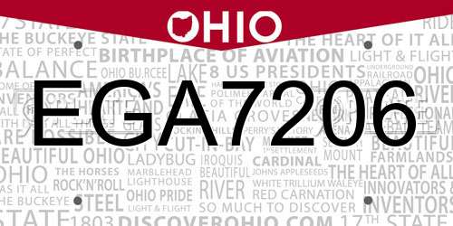 EGA7206 Ohio License Plate