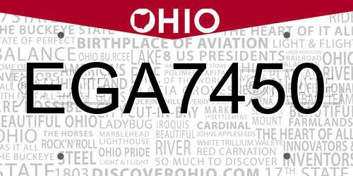 EGA7450 Ohio License Plate