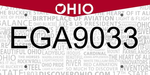 EGA9033 Ohio License Plate