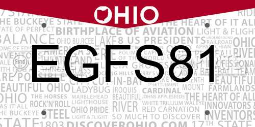 EGFS81 Ohio License Plate