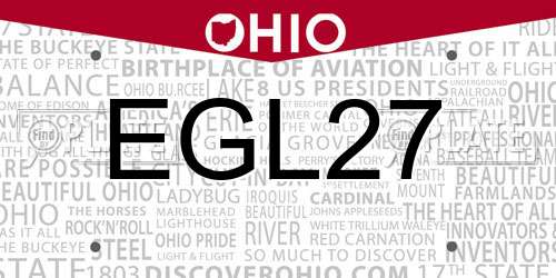 EGL27 Ohio License Plate