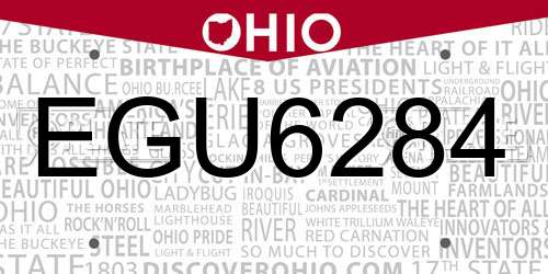 EGU6284 Ohio License Plate