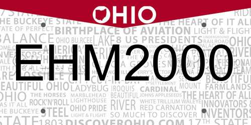 EHM2000 Ohio License Plate
