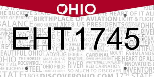 EHT1745 Ohio License Plate