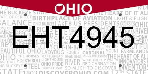 EHT4945 Ohio License Plate