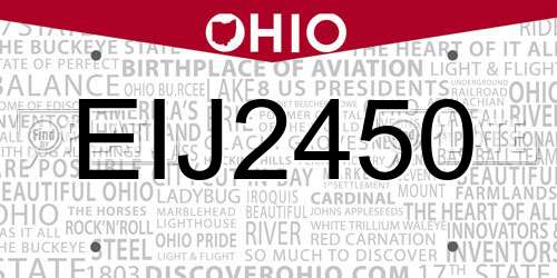 EIJ2450 Ohio License Plate