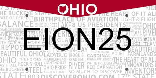 EION25 Ohio License Plate