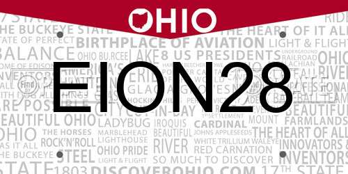 EION28 Ohio License Plate