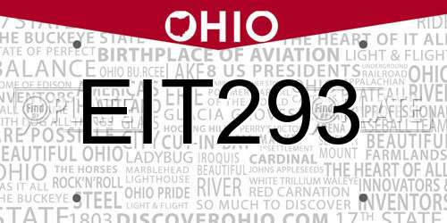 EIT293 Ohio License Plate